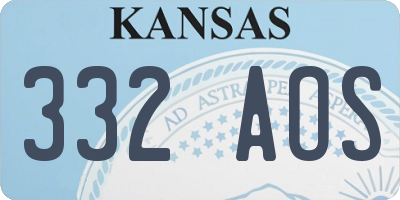 KS license plate 332AOS