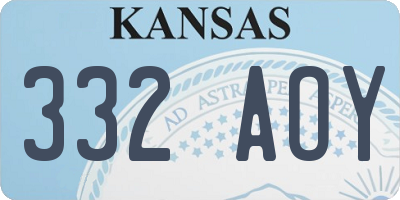 KS license plate 332AOY