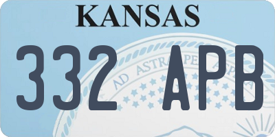KS license plate 332APB