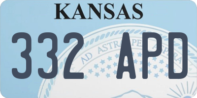 KS license plate 332APD