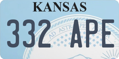 KS license plate 332APE