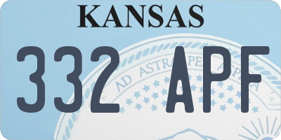 KS license plate 332APF