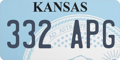KS license plate 332APG