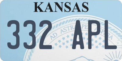 KS license plate 332APL