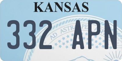 KS license plate 332APN