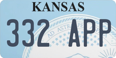 KS license plate 332APP