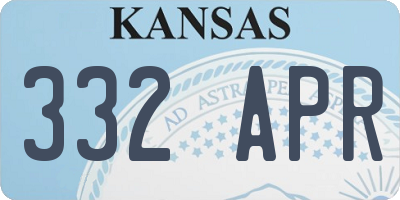 KS license plate 332APR