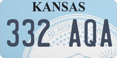 KS license plate 332AQA