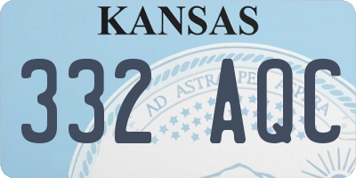 KS license plate 332AQC