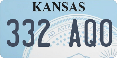 KS license plate 332AQO