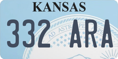 KS license plate 332ARA