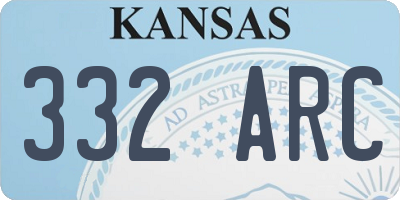 KS license plate 332ARC