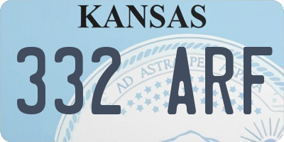 KS license plate 332ARF