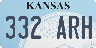 KS license plate 332ARH