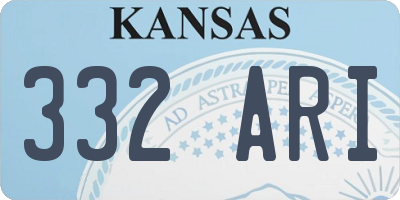 KS license plate 332ARI