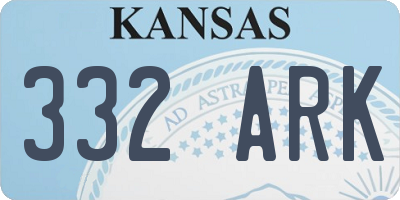 KS license plate 332ARK