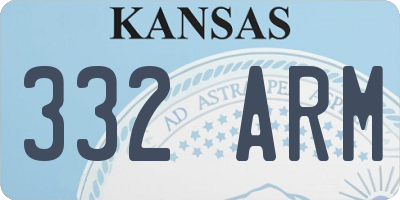 KS license plate 332ARM