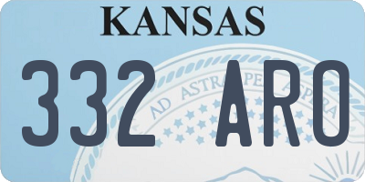 KS license plate 332ARO