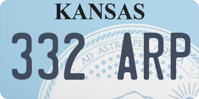 KS license plate 332ARP