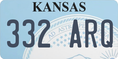 KS license plate 332ARQ