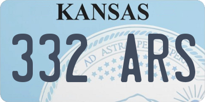 KS license plate 332ARS