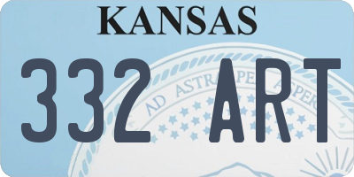 KS license plate 332ART