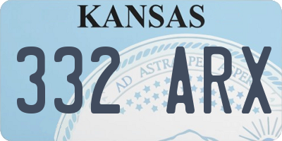 KS license plate 332ARX