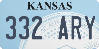 KS license plate 332ARY