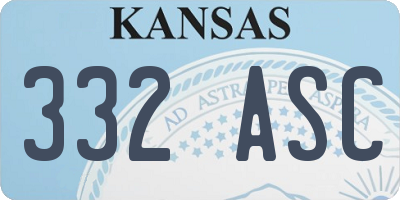 KS license plate 332ASC