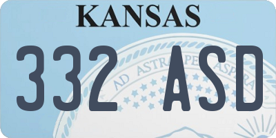 KS license plate 332ASD
