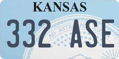 KS license plate 332ASE