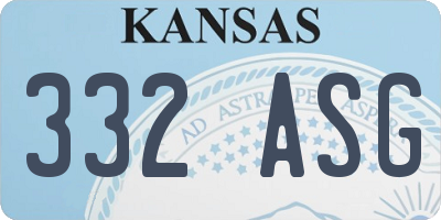 KS license plate 332ASG