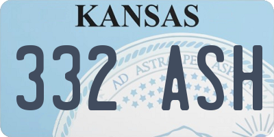 KS license plate 332ASH