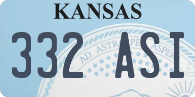 KS license plate 332ASI