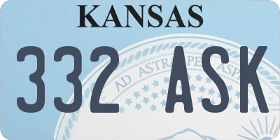 KS license plate 332ASK