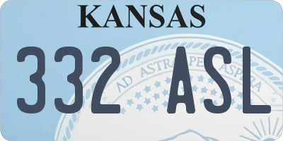 KS license plate 332ASL
