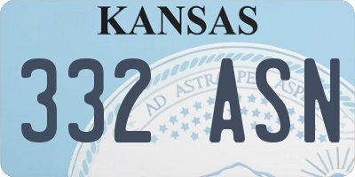 KS license plate 332ASN
