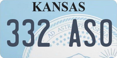 KS license plate 332ASO