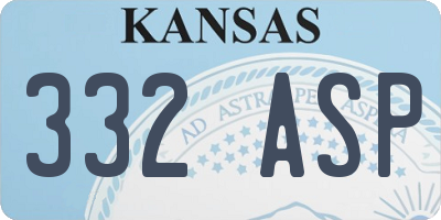 KS license plate 332ASP