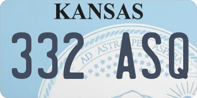 KS license plate 332ASQ