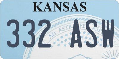 KS license plate 332ASW