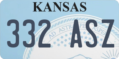 KS license plate 332ASZ