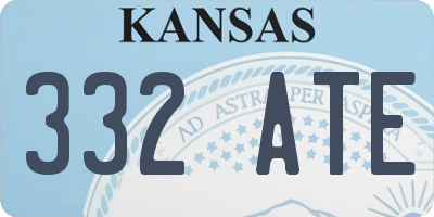 KS license plate 332ATE