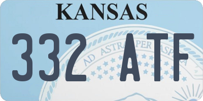 KS license plate 332ATF