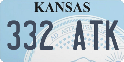 KS license plate 332ATK