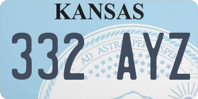 KS license plate 332AYZ