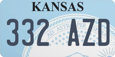 KS license plate 332AZD