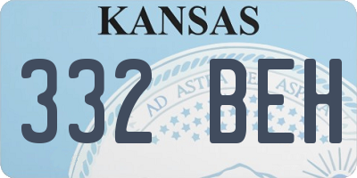 KS license plate 332BEH