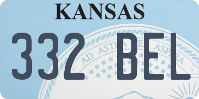 KS license plate 332BEL