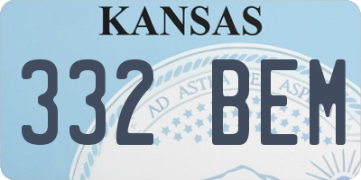 KS license plate 332BEM